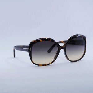 Tom Ford Chiara-02 FT0919 55B Sunglasses Havana Butterfly Frame, Smoke Lenses